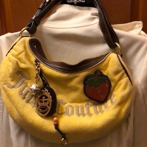Juicy Couture yellw terry strawberry fields purse